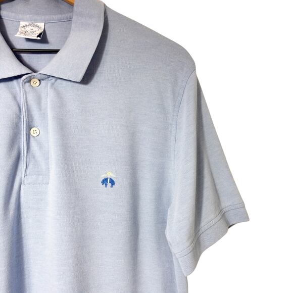 BROOKS BROTHERS LIGHT BLUE MEN SHORT SLEEVE POLO SHIRT SIZE XL - Picture 5 of 5
